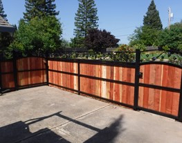 Framed wood with forged grape vine topper